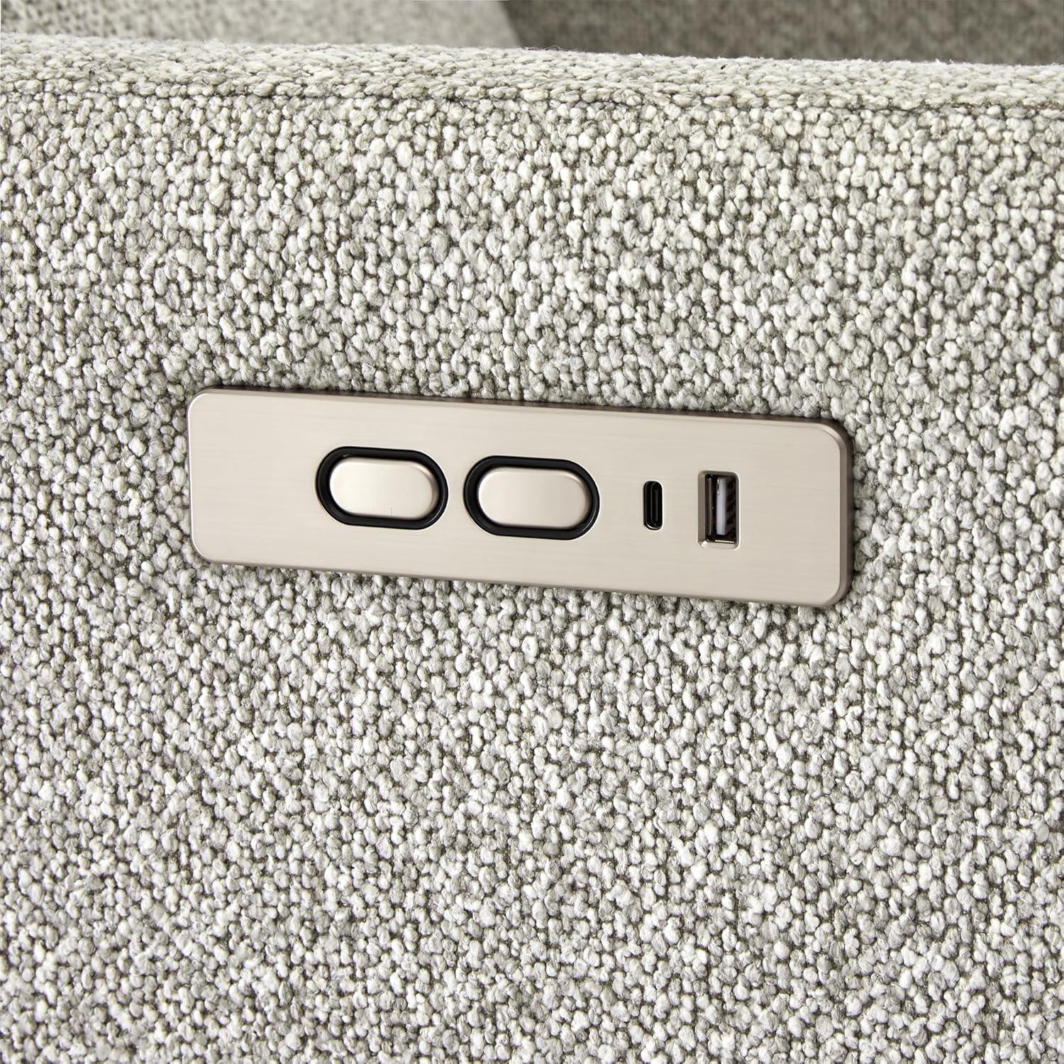image:imageCHITA Swivel Accent Chair with Electric Footrests FSC Certified Upholstered Living Room Sofa Chair with Power Motor USB and TypeC Ports Light GreyLight Grey