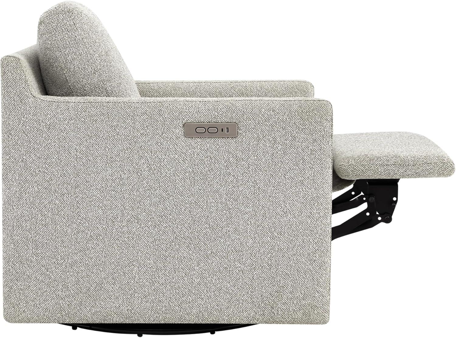 image:imageCHITA Swivel Accent Chair with Electric Footrests FSC Certified Upholstered Living Room Sofa Chair with Power Motor USB and TypeC Ports Light GreyLight Grey