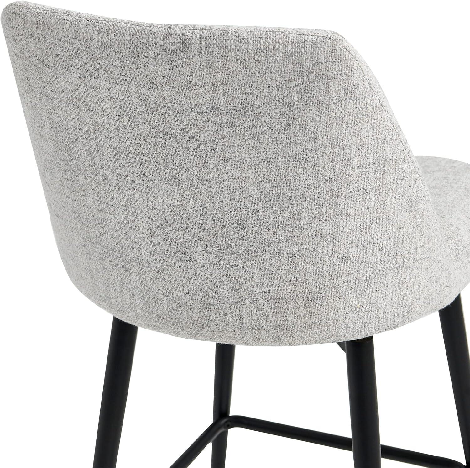 image:imageCHITA Swivel Bar Stools 272 Counter Height Bar Stools Set of 2 FSC Certified Upholstered Modern Counter Stools Metal Legs Fabric Light Grey MultiColoredLight Grey Multicolored