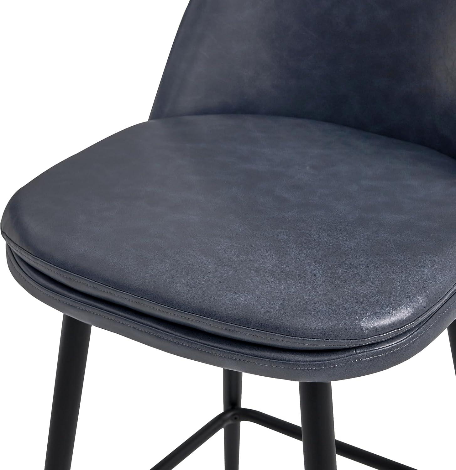 image:imageCHITA Swivel Bar Stools 272 Counter Height Bar Stools Set of 2 FSC Certified Upholstered Modern Counter Stools Metal Legs Fabric Light Grey MultiColoredBlue