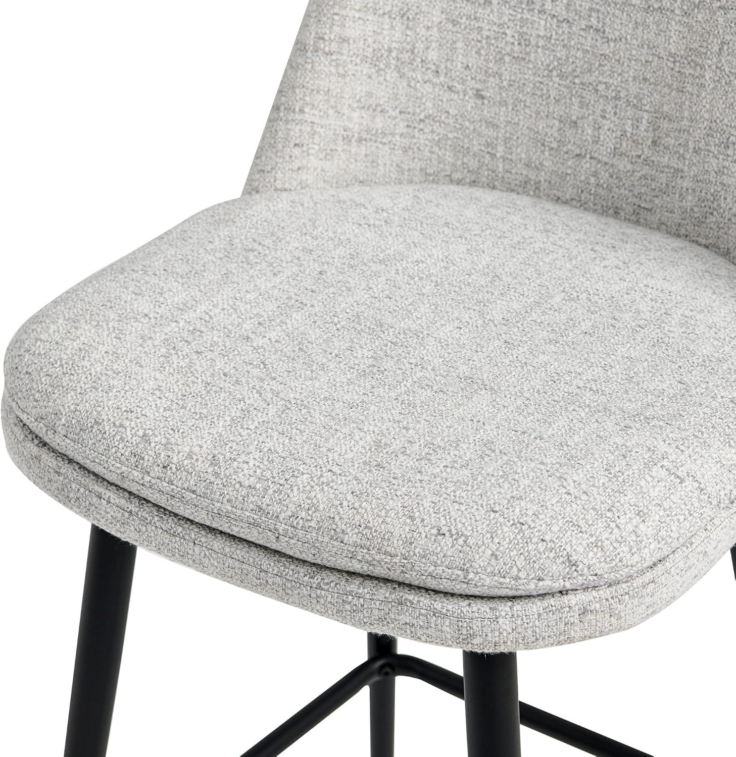 image:imageCHITA Swivel Bar Stools 272 Counter Height Bar Stools Set of 2 FSC Certified Upholstered Modern Counter Stools Metal Legs Fabric Light Grey MultiColoredLight Grey Multicolored