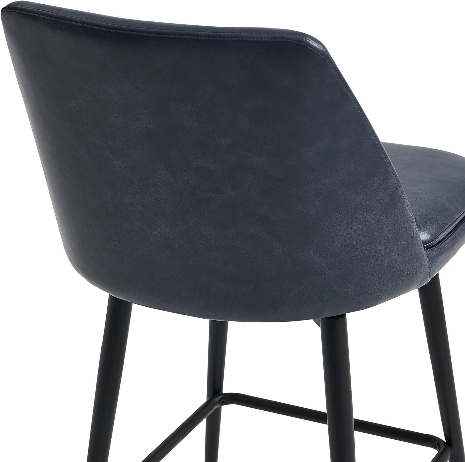 image:imageCHITA Swivel Bar Stools 272 Counter Height Bar Stools Set of 2 FSC Certified Upholstered Modern Counter Stools Metal Legs Fabric Light Grey MultiColoredBlue