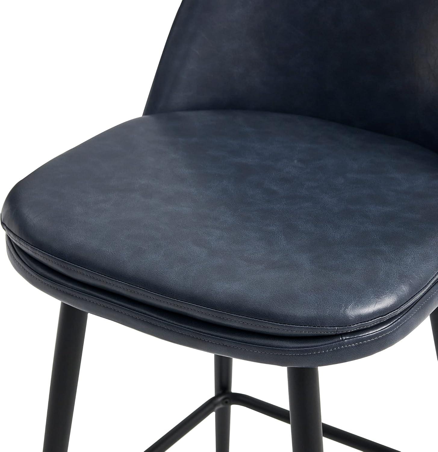 image:imageCHITA Swivel Bar Stools 272 Counter Height Bar Stools Set of 2 FSC Certified Upholstered Modern Counter Stools Metal Legs Fabric Light Grey MultiColoredBlue