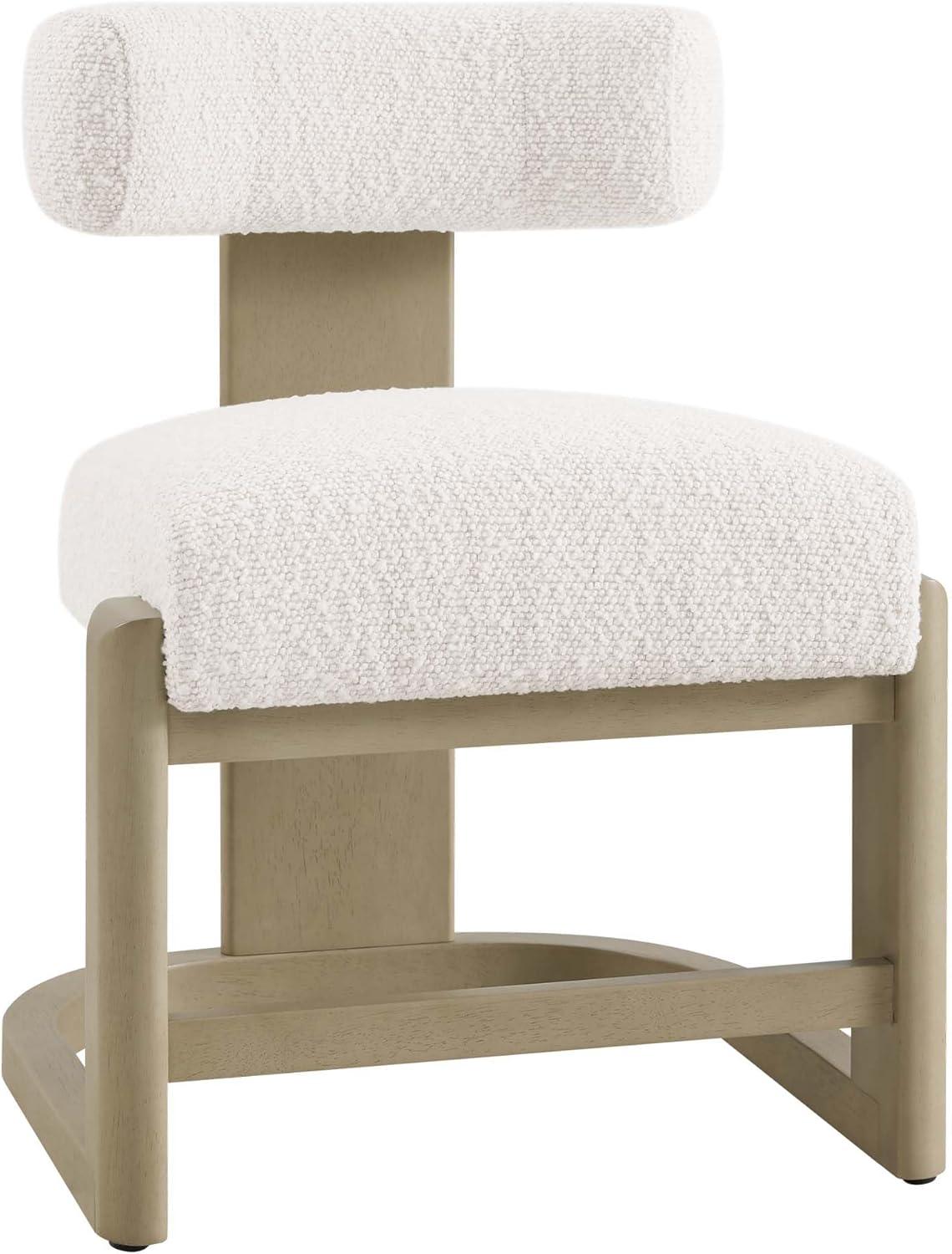 image:imageCHITA Upholstered Dining Chairs Set of 2 FSC Certified Mid Century Modern Kitchen amp Dining Room Chairs Fabric in Pearl White Solid Wood Frame in Gray FinishPearlgray