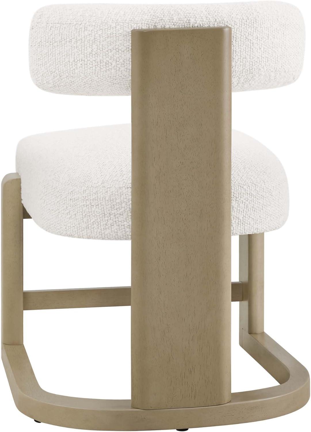 image:imageCHITA Upholstered Dining Chairs Set of 2 FSC Certified Mid Century Modern Kitchen amp Dining Room Chairs Fabric in Pearl White Solid Wood Frame in Gray FinishPearlgray