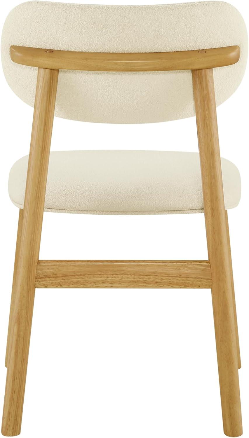 image:imageCHITA Upholstered Dining Chairs Set of 2 Mid Century Modern Kitchen amp Dining Room Chairs Solid Wood Frame in Walnut Chenille Fabric in Silver GrayCream Oak