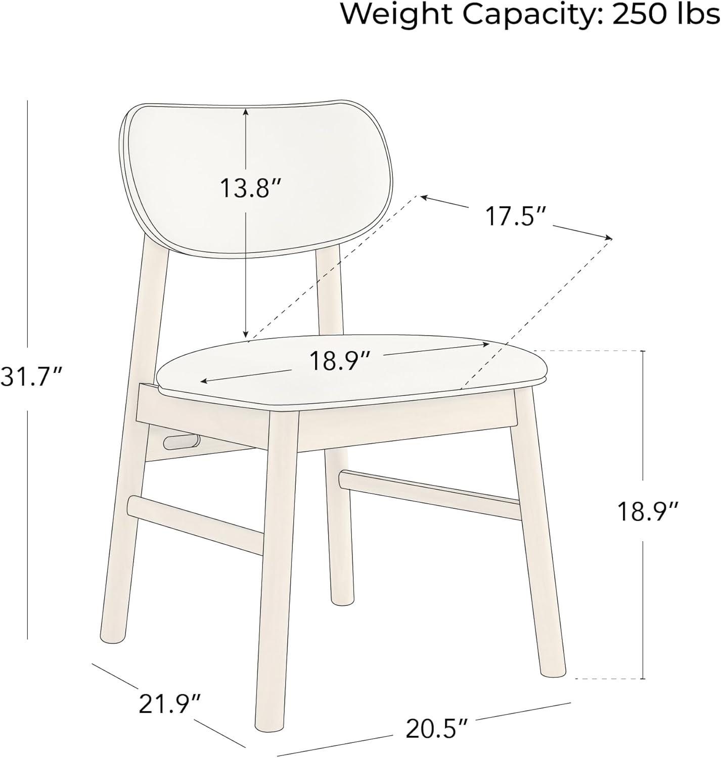 image:imageCHITA Upholstered Dining Chairs Set of 2 Mid Century Modern Kitchen amp Dining Room Chairs Solid Wood Frame in Walnut Chenille Fabric in Silver GrayCream Oak