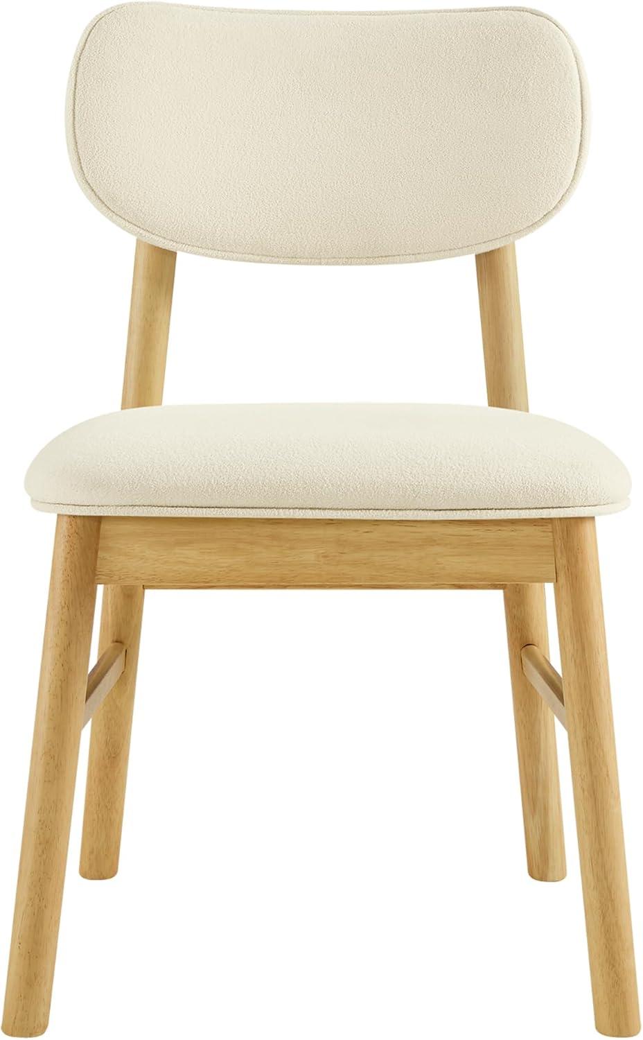 image:imageCHITA Upholstered Dining Chairs Set of 2 Mid Century Modern Kitchen amp Dining Room Chairs Solid Wood Frame in Walnut Chenille Fabric in Silver GrayCream Oak