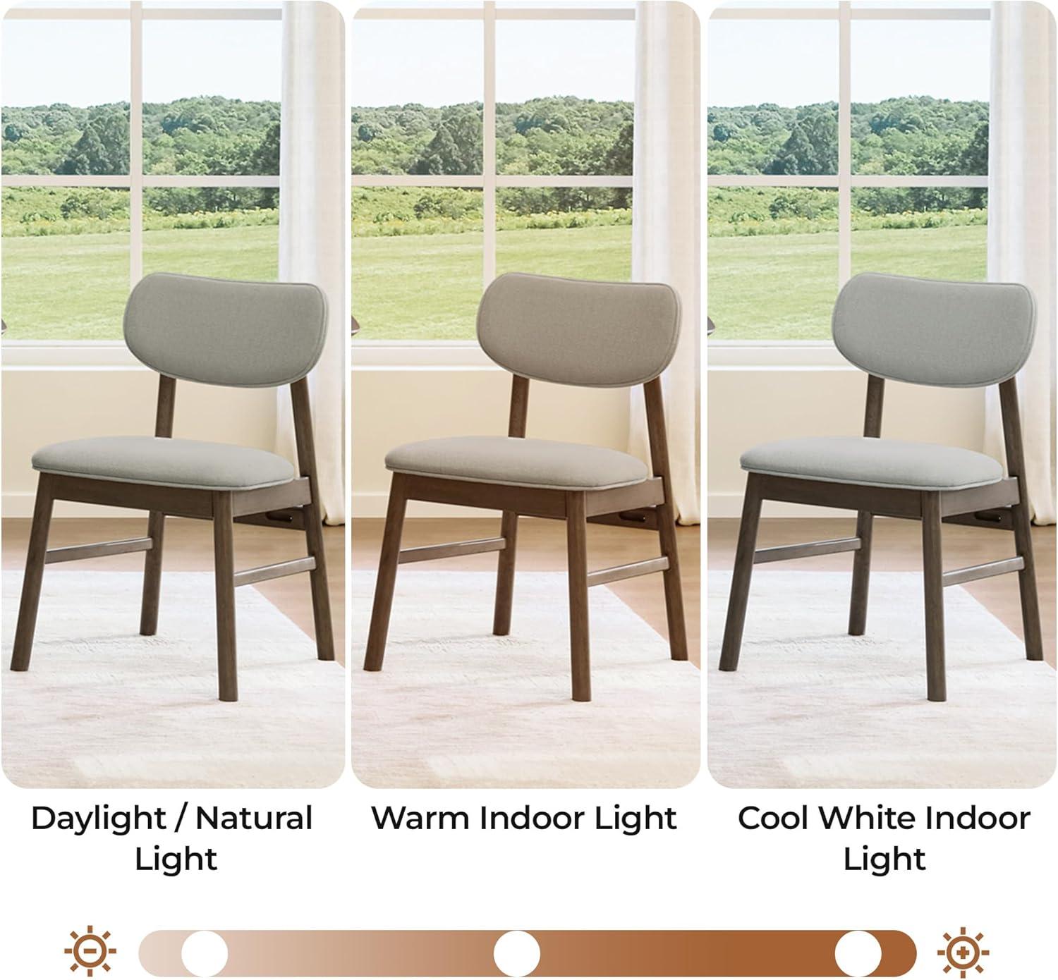 image:imageCHITA Upholstered Dining Chairs Set of 2 Mid Century Modern Kitchen amp Dining Room Chairs Solid Wood Frame in Walnut Chenille Fabric in Silver GraySilver Walnut