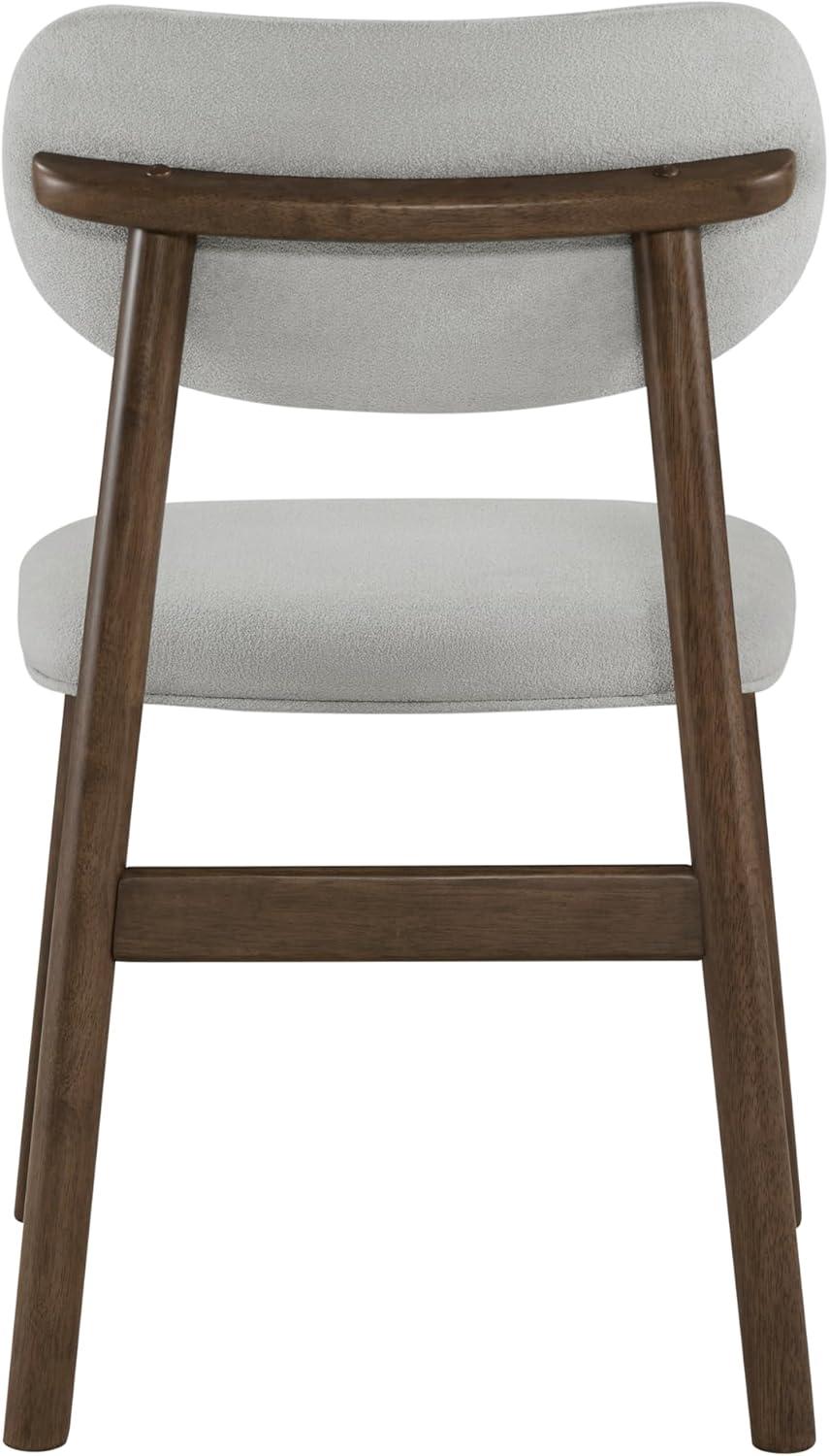 image:imageCHITA Upholstered Dining Chairs Set of 2 Mid Century Modern Kitchen amp Dining Room Chairs Solid Wood Frame in Walnut Chenille Fabric in Silver GraySilver Walnut