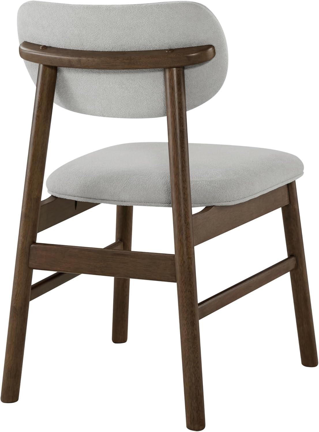 image:imageCHITA Upholstered Dining Chairs Set of 2 Mid Century Modern Kitchen amp Dining Room Chairs Solid Wood Frame in Walnut Chenille Fabric in Silver GraySilver Walnut