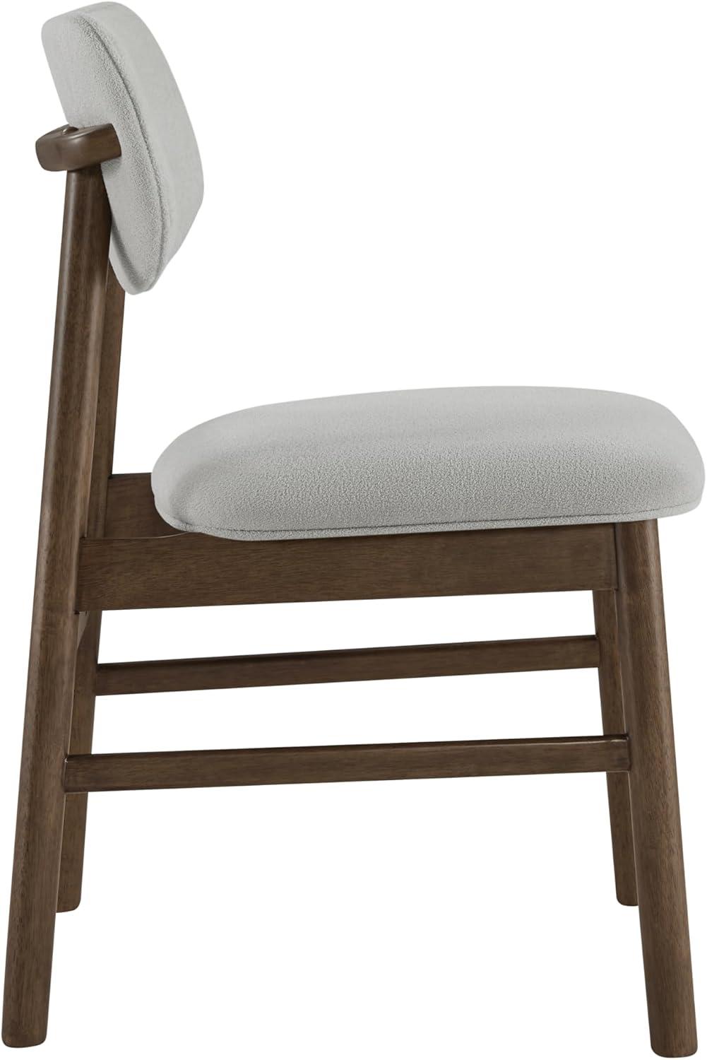 image:imageCHITA Upholstered Dining Chairs Set of 2 Mid Century Modern Kitchen amp Dining Room Chairs Solid Wood Frame in Walnut Chenille Fabric in Silver GraySilver Walnut