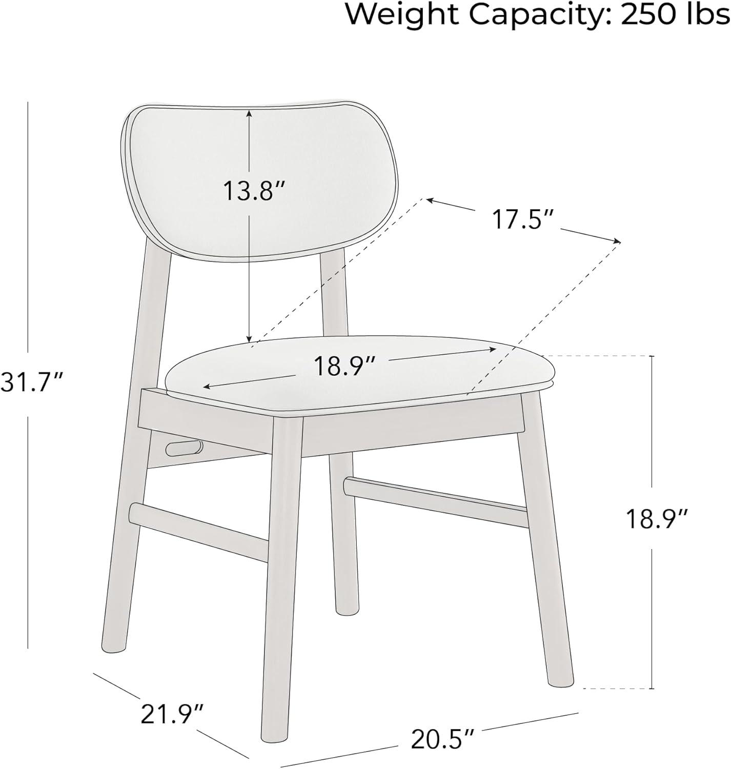 image:imageCHITA Upholstered Dining Chairs Set of 2 Mid Century Modern Kitchen amp Dining Room Chairs Solid Wood Frame in Walnut Chenille Fabric in Silver GraySilver Walnut