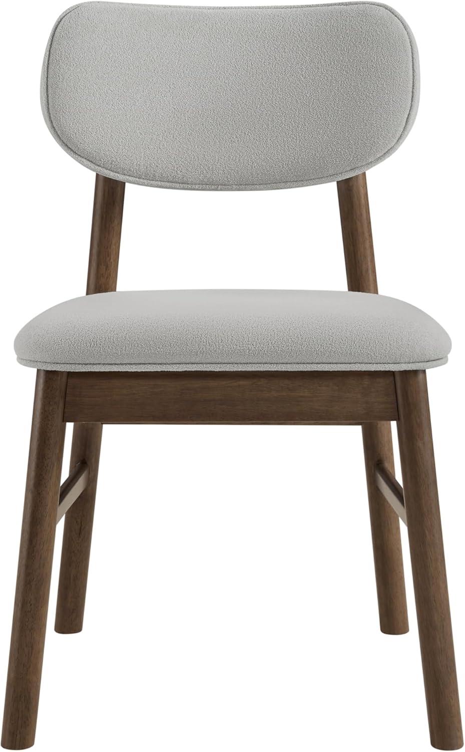 image:imageCHITA Upholstered Dining Chairs Set of 2 Mid Century Modern Kitchen amp Dining Room Chairs Solid Wood Frame in Walnut Chenille Fabric in Silver GraySilver Walnut