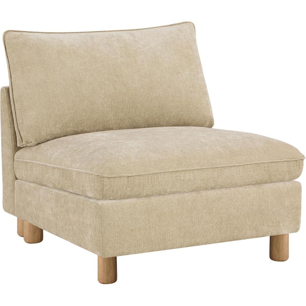 image:imageCHITA 92 Super Large Sectional Couches for Living Room Modular Cloud Couch Sectional Sofa Premium Fabric Couches Down Filled High Density Foam Chenille in Cream 2 Seater LoveseatBeige