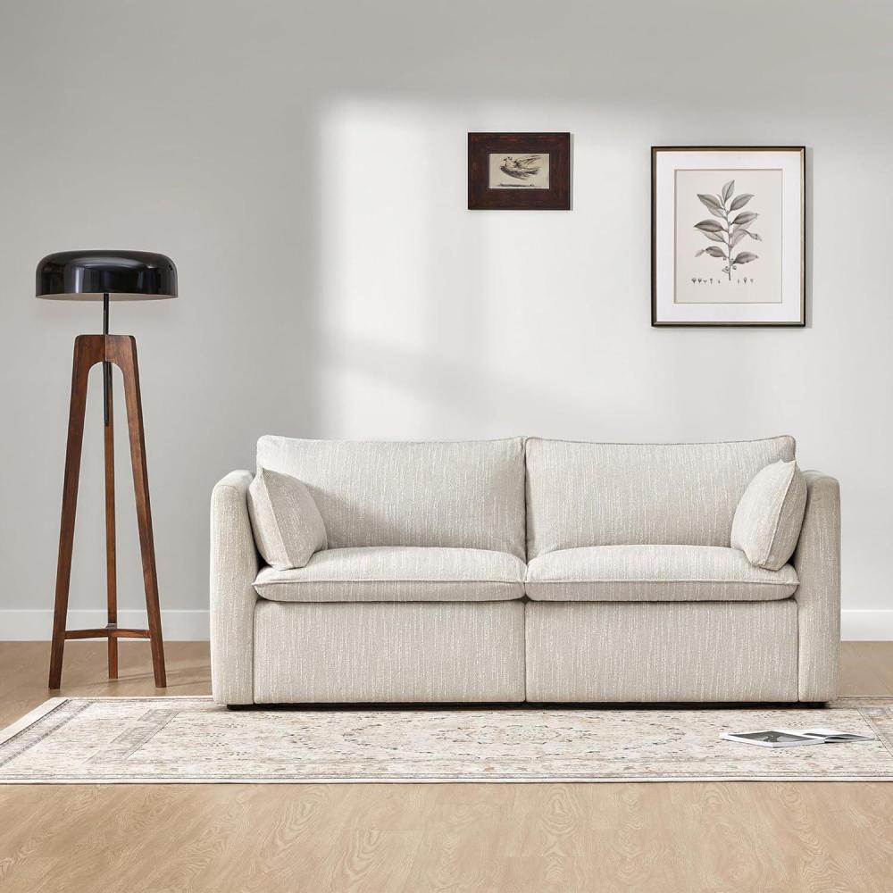 image:imageCHITA Luxury Oversized VShaped Sectional Modular Sofa Premium Down Filled Cloud Couch FSC Certified 107Width 6 Seat and 1 Middle Corner for Living Room CreamSnow Loveseat