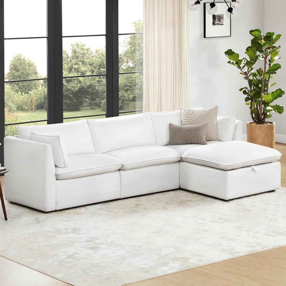 image:imageCHITA Luxury Oversized VShaped Sectional Modular Sofa Premium Down Filled Cloud Couch FSC Certified 107Width 6 Seat and 1 Middle Corner for Living Room CreamCream L Shape