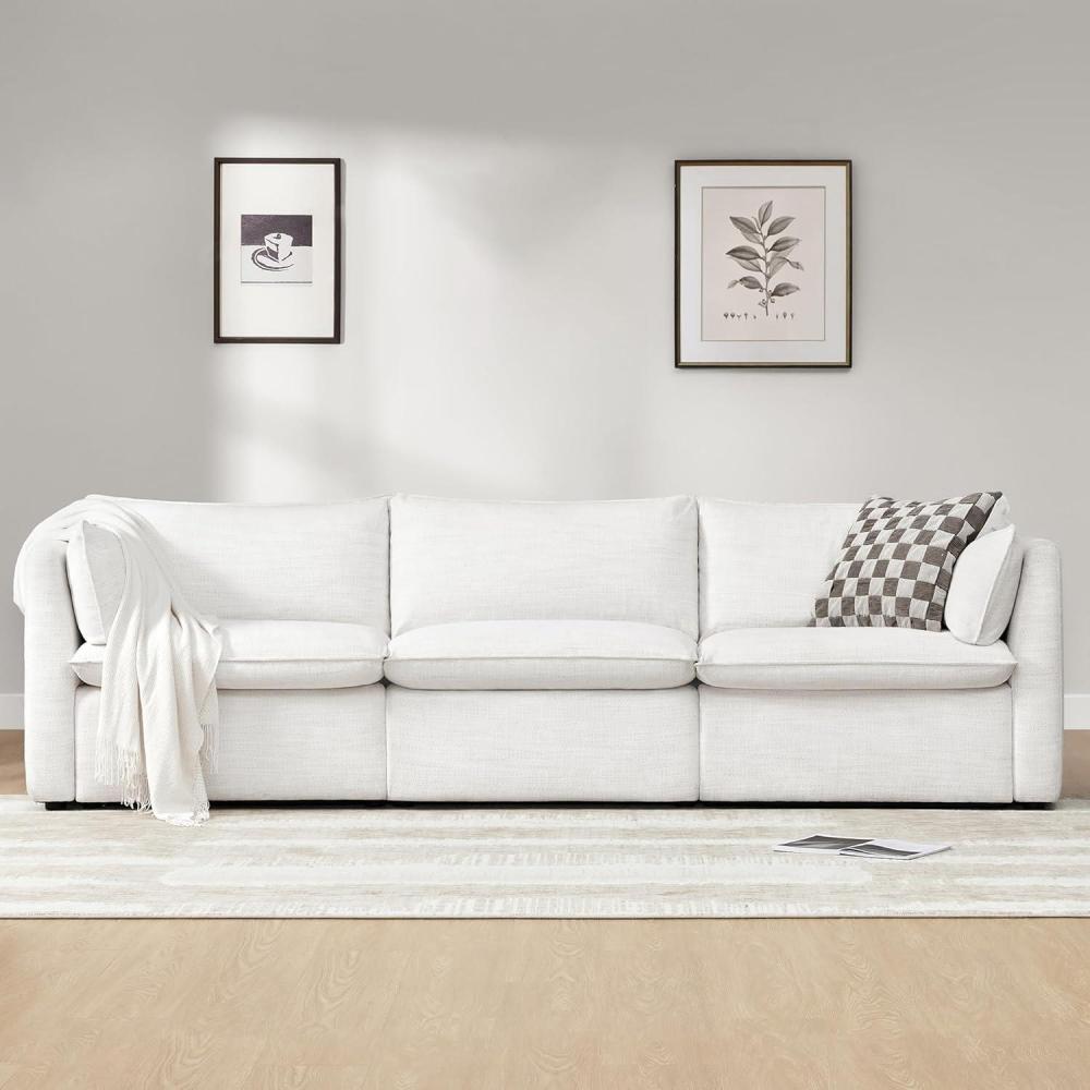 image:imageCHITA Luxury Oversized VShaped Sectional Modular Sofa Premium Down Filled Cloud Couch FSC Certified 107Width 6 Seat and 1 Middle Corner for Living Room CreamCream Basic Shape