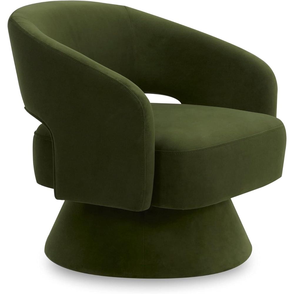 image:imageCHITA Swivel Accent Chair Armchair FSC Certified Velvet Barrel Chair for Living Room Bedroom Forest GreenForest Green