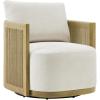 image:imageCHITA Braid Swivel Accent Chairs Modern Comfy FSC Certified Armchair with Paper Cord amp Wood Frame for Living Room and Bedroom Fully Assembled  LinenLinen