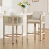 image:imageCHITA Cord Braid Counter Height Barstools Set of 2 Modern Outdoor Bar Stool Fabric Upholstered Woven Rope Counter Stools for Kitchen Island Home Bar 27 Seat Height Cream