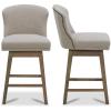 image:imageCHITA Counter Height Swivel Barstools FSC Certified Upholstered Performance Fabric Bar Stools Set of 2 26 Seat Height LinenTan