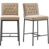 image:imageCHITA Metal Bar Stools Set of 2 264 Counter Height Bar Stool with Tufted Back Modern Velvet Counter Stools with Metal Legs for Kitchen Island amp Dining Room Ivory Fabric Gold FrameToffee Black