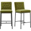 image:imageCHITA Metal Bar Stools Set of 2 264 Counter Height Bar Stool with Tufted Back Modern Velvet Counter Stools with Metal Legs for Kitchen Island amp Dining Room Ivory Fabric Gold FrameOlive Green Black