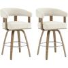 image:imageCHITA Swivel Counter Height Barstools Set of 2 FSC Certified Polyester Upholstered Bar Stools with Back and Armrest for Kitchen Island Home Bar 27 Seat Height Cream with Beige FrameCream With Beige Frame