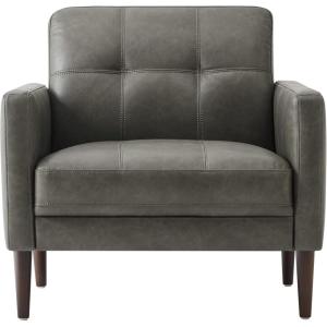 CHITA Mid-Century Sofas Furniture 73.2”W Faux Leather Sofa Couch Sets for Living Room Apartment, Cognac Brown(Grey)