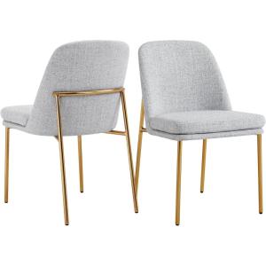 CHITA Modern Dining Chairs Set of 2, FSC Certified Metal Dining Chair for Dining Room, Light Gray(Light Gray)