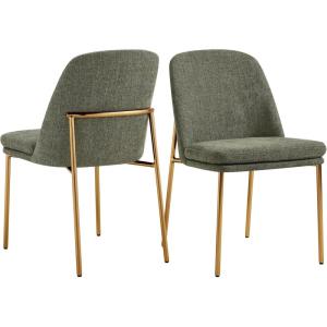 CHITA Modern Dining Chairs Set of 2, FSC Certified Metal Dining Chair for Dining Room, Light Gray(Moss Green)