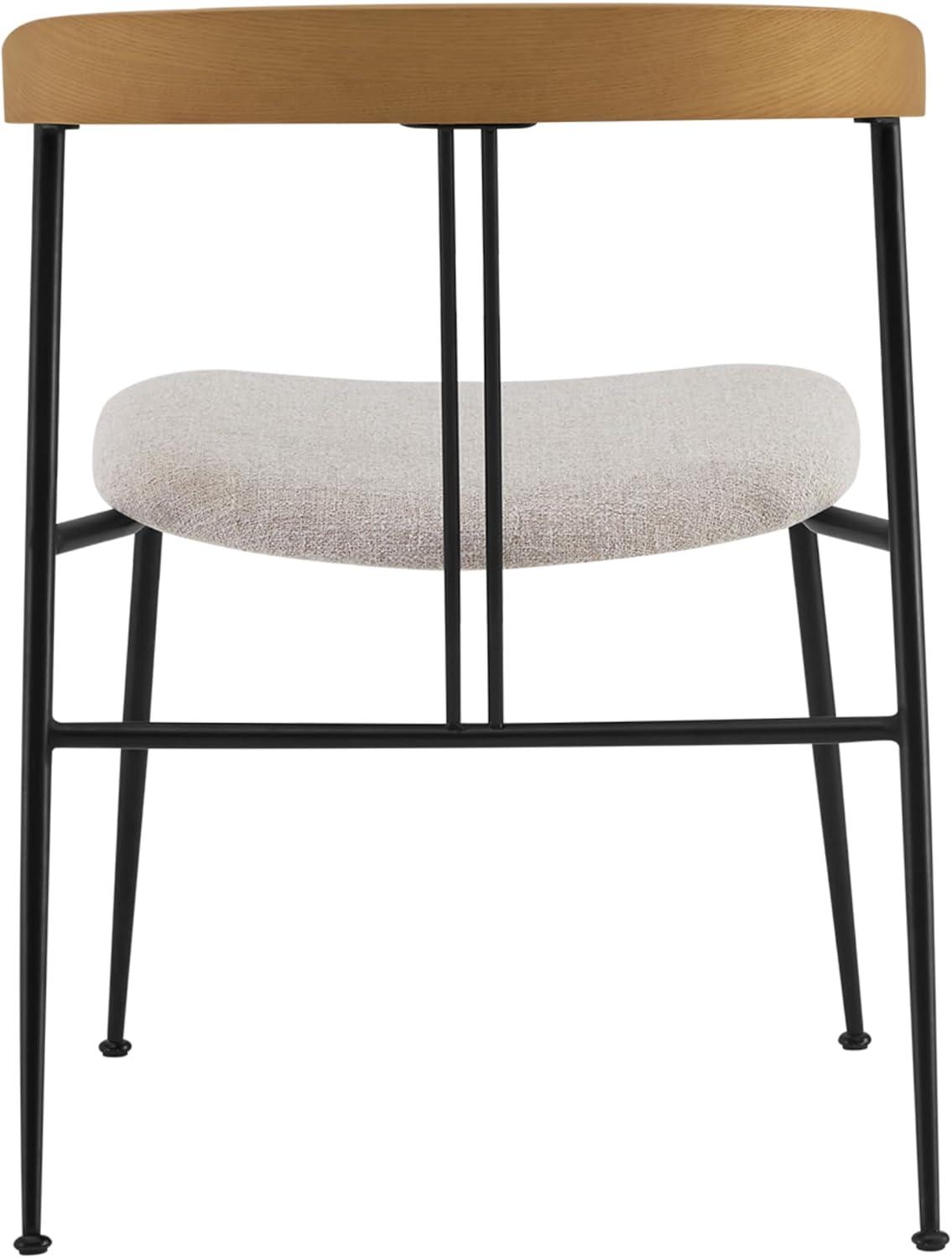 image:imageCHITA Upholstered Modern Dining Chairs Set of 2 FSC Certified Dining Chair with Metal Legs Mid Century Dining Chair with Upholstered Back WhiteOatmeal Wood Back