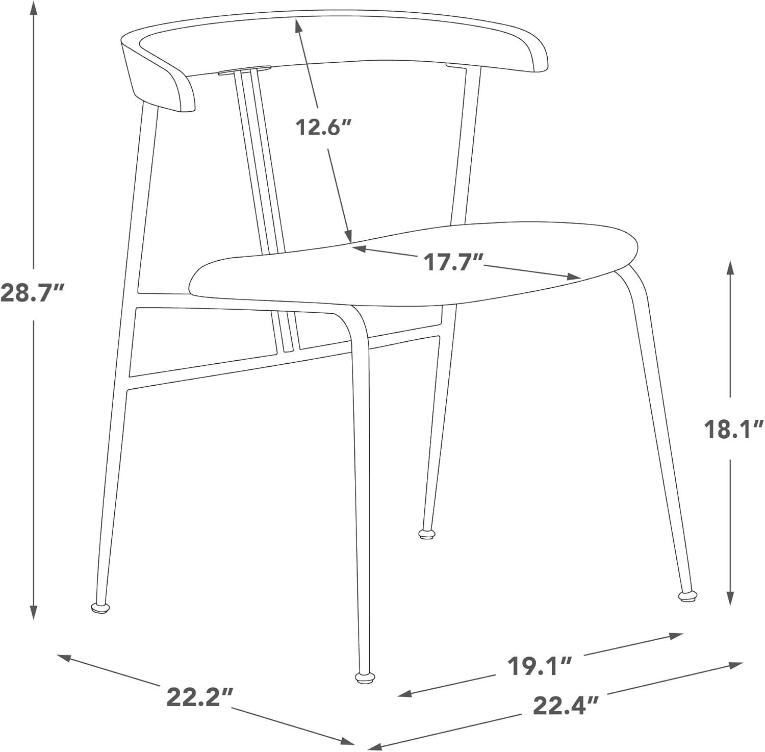 image:imageCHITA Upholstered Modern Dining Chairs Set of 2 FSC Certified Dining Chair with Metal Legs Mid Century Dining Chair with Upholstered Back WhiteOatmeal Wood Back