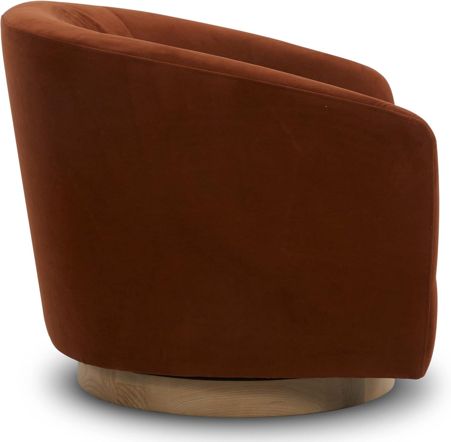 image:imageCHITA Swivel Accent Chair FSC Certified Upholstered Fabric Barrel Chair for Living Room Fully Assembled CreamBurnt Orange
