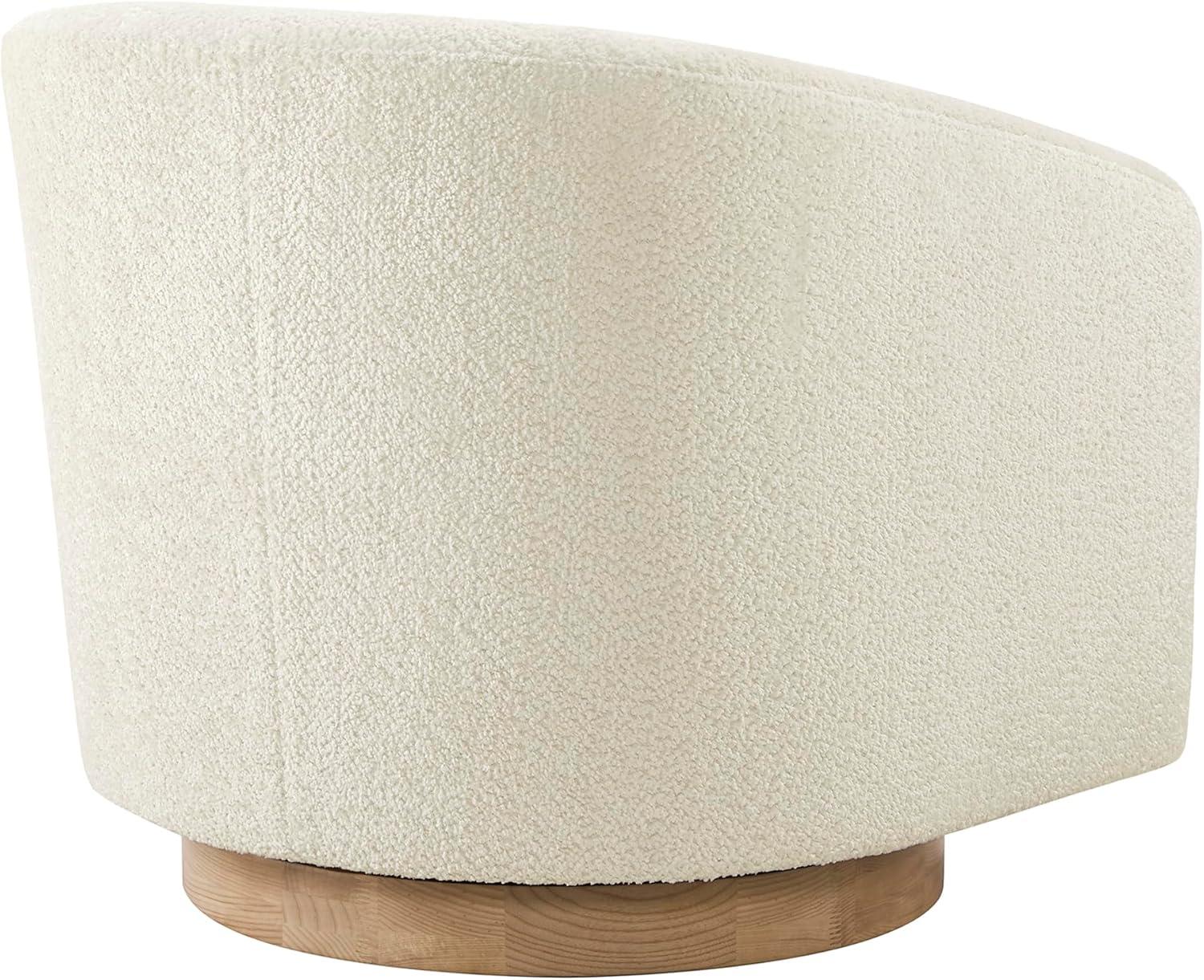image:imageCHITA Swivel Accent Chair FSC Certified Upholstered Fabric Barrel Chair for Living Room Fully Assembled CreamCream