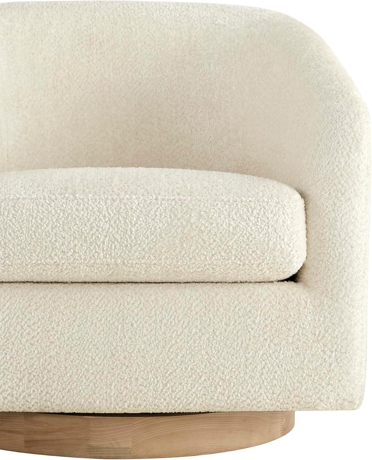 image:imageCHITA Swivel Accent Chair FSC Certified Upholstered Fabric Barrel Chair for Living Room Fully Assembled CreamCream