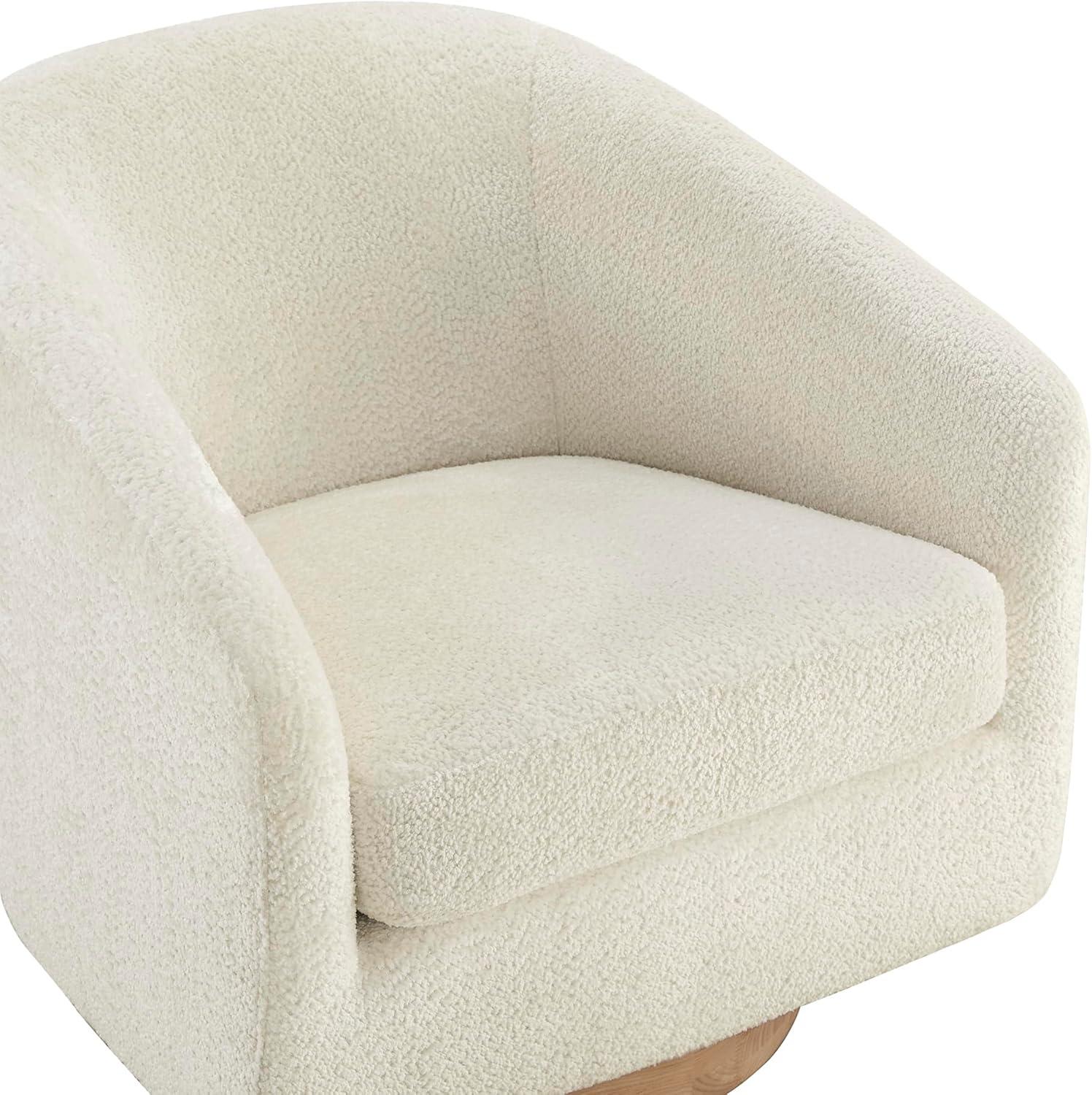 image:imageCHITA Swivel Accent Chair FSC Certified Upholstered Fabric Barrel Chair for Living Room Fully Assembled CreamCream