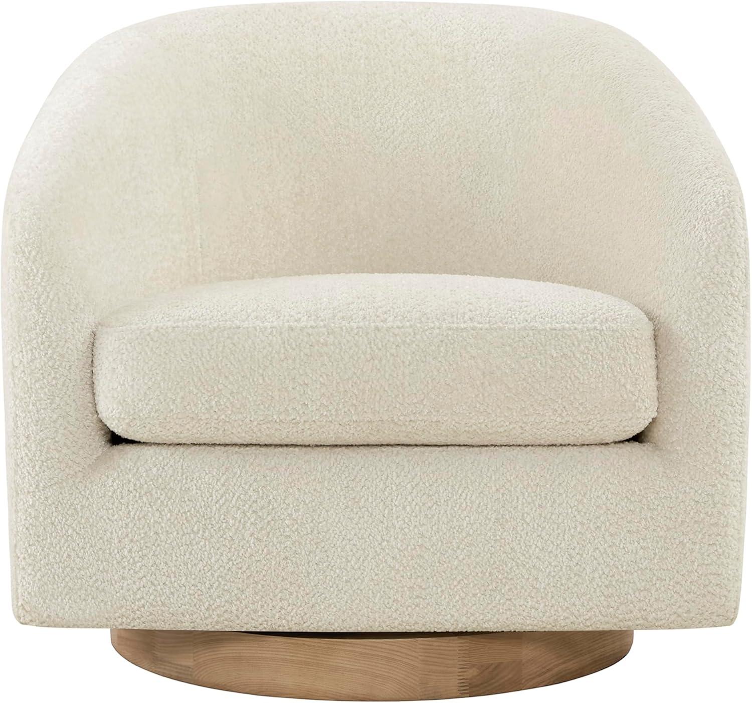 image:imageCHITA Swivel Accent Chair FSC Certified Upholstered Fabric Barrel Chair for Living Room Fully Assembled CreamCream