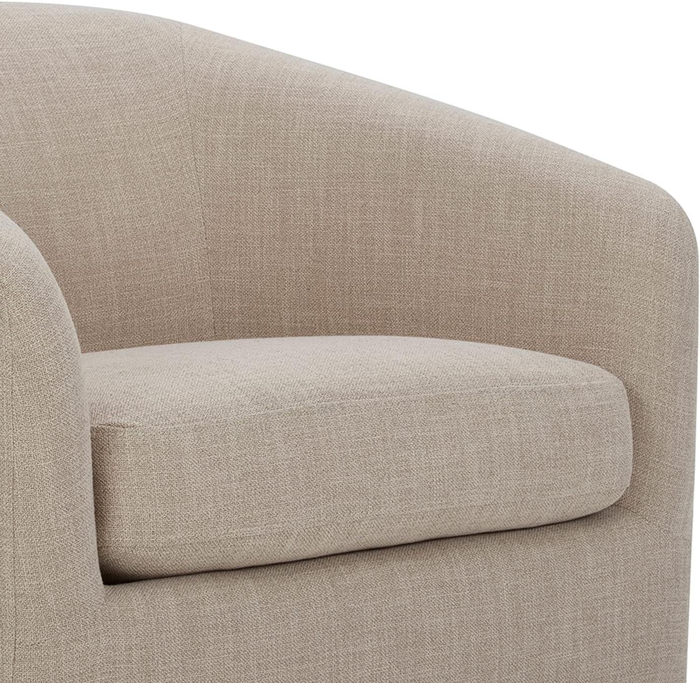 image:imageCHITA Swivel Accent Chair FSC Certified Upholstered Fabric Barrel Chair for Living Room Fully Assembled CreamFlax Beige