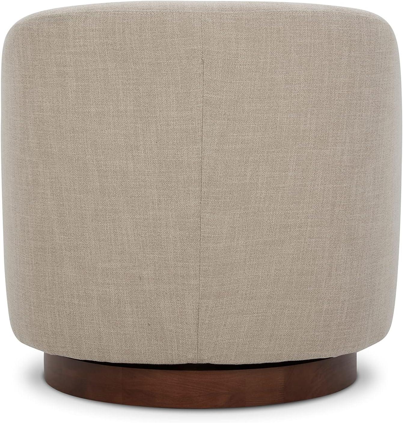 image:imageCHITA Swivel Accent Chair FSC Certified Upholstered Fabric Barrel Chair for Living Room Fully Assembled CreamFlax Beige