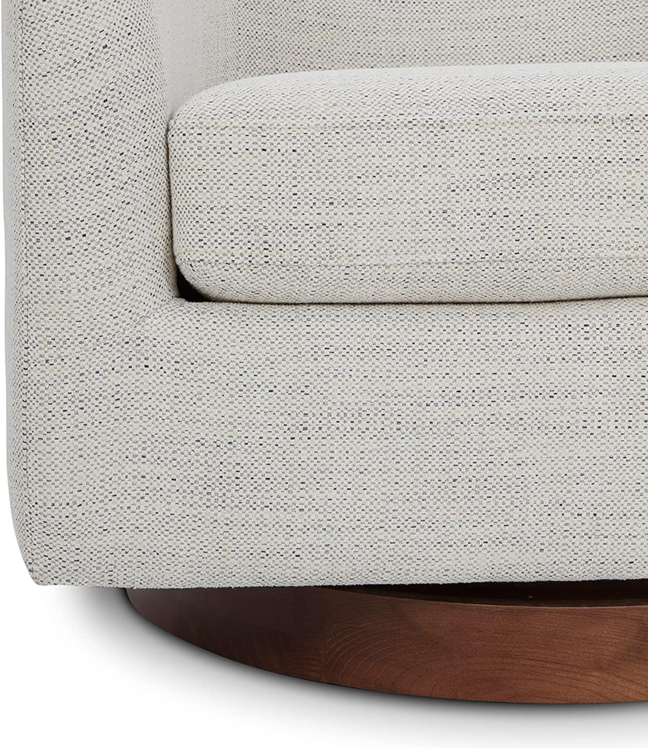image:imageCHITA Swivel Accent Chair FSC Certified Upholstered Fabric Barrel Chair for Living Room Fully Assembled CreamIvory