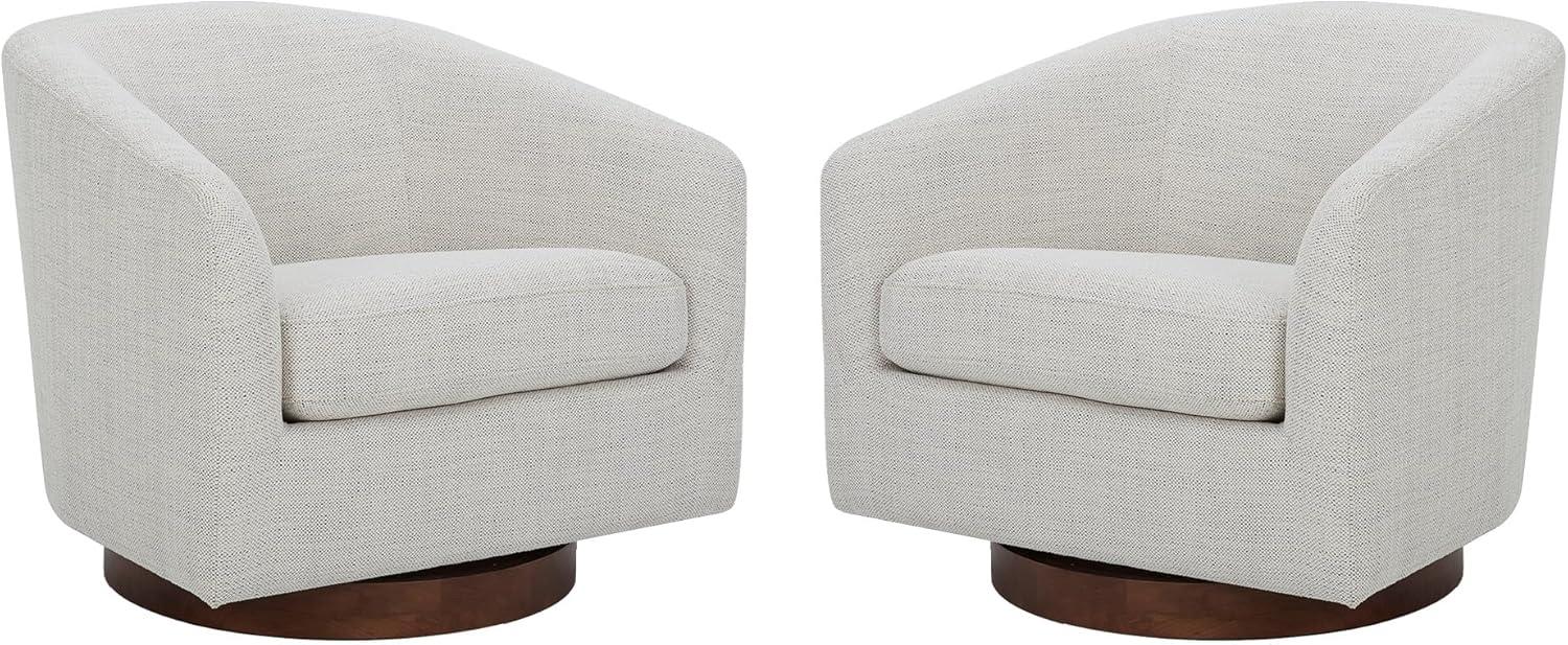 image:imageCHITA Swivel Accent Chair FSC Certified Upholstered Fabric Barrel Chair for Living Room Fully Assembled CreamIvory