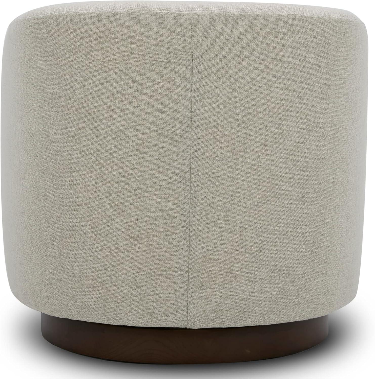 image:imageCHITA Swivel Accent Chair FSC Certified Upholstered Fabric Barrel Chair for Living Room Fully Assembled CreamLinen