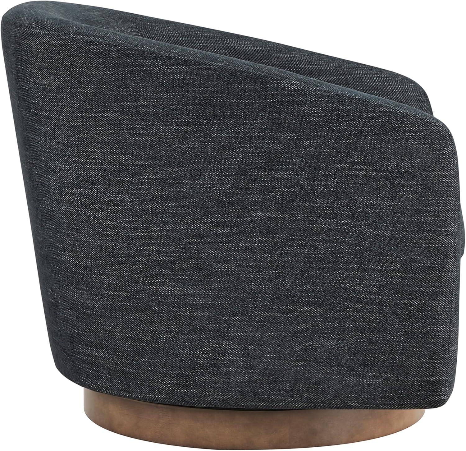 image:imageCHITA Swivel Accent Chair FSC Certified Upholstered Fabric Barrel Chair for Living Room Fully Assembled CreamMidnight