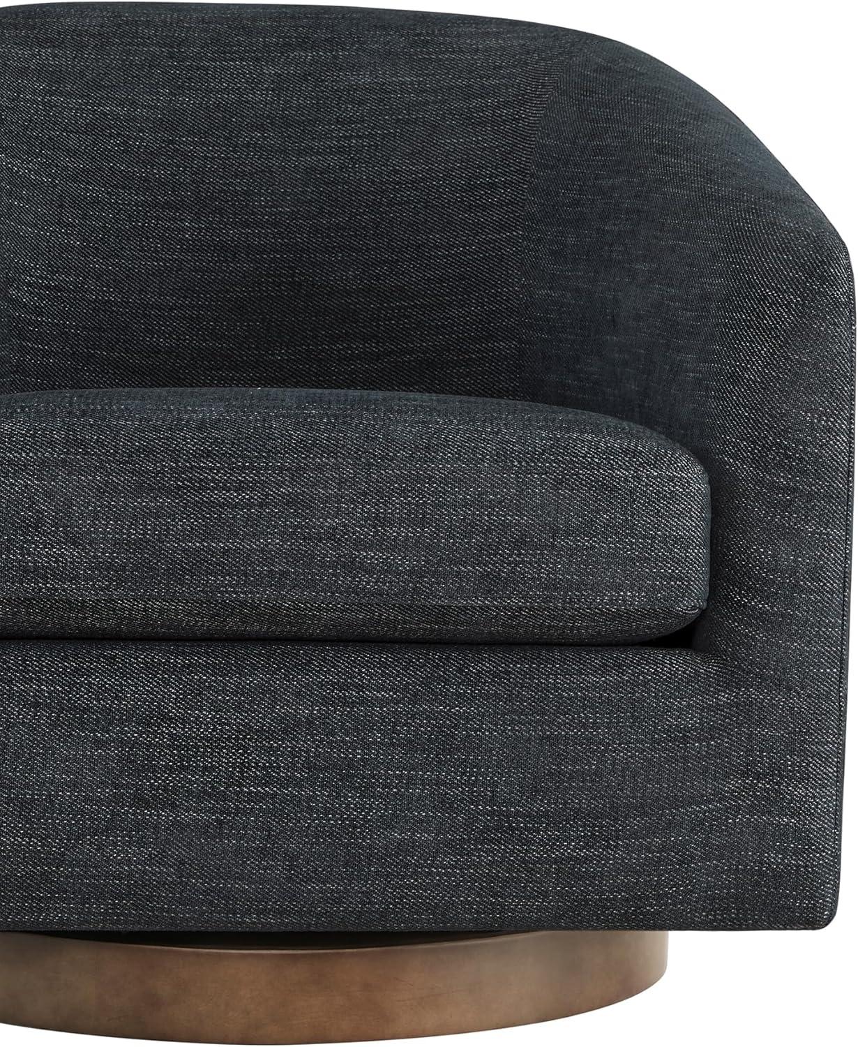 image:imageCHITA Swivel Accent Chair FSC Certified Upholstered Fabric Barrel Chair for Living Room Fully Assembled CreamMidnight