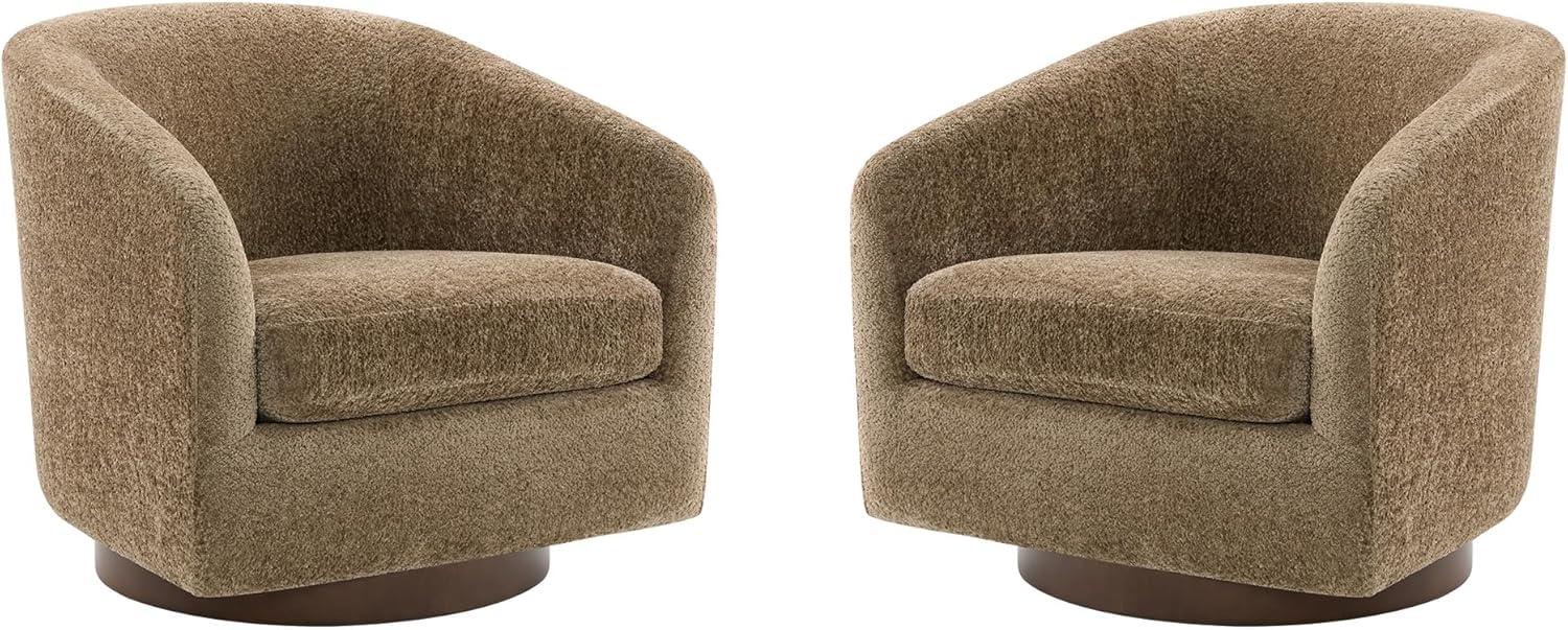 image:imageCHITA Swivel Accent Chair FSC Certified Upholstered Fabric Barrel Chair for Living Room Fully Assembled CreamMocha