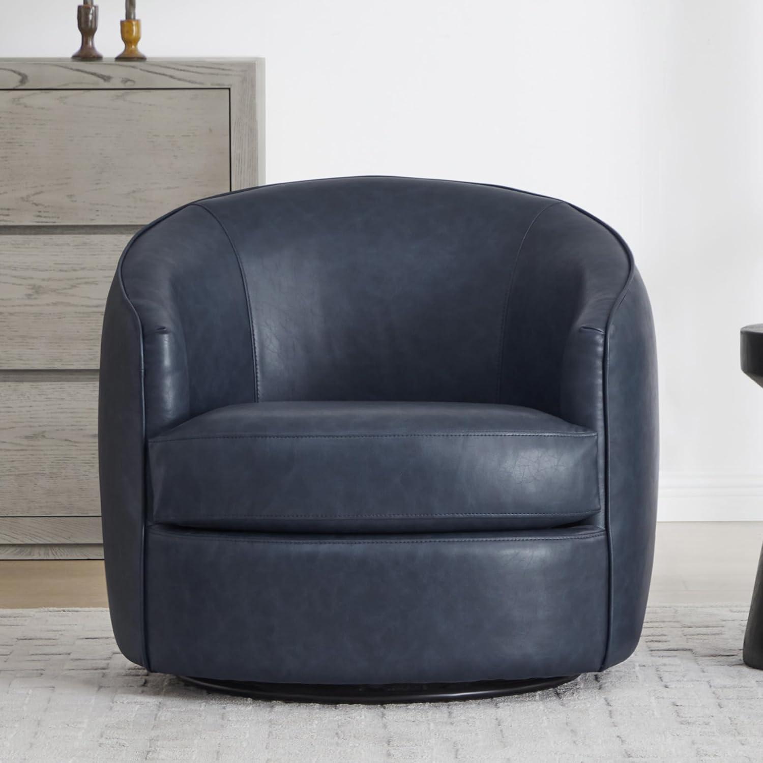 image:imageCHITA Swivel Barrel Chair Modern Comfy FSC Certified Upholstered Accent Chair for Living Room Fully Assembled OatmealBlue