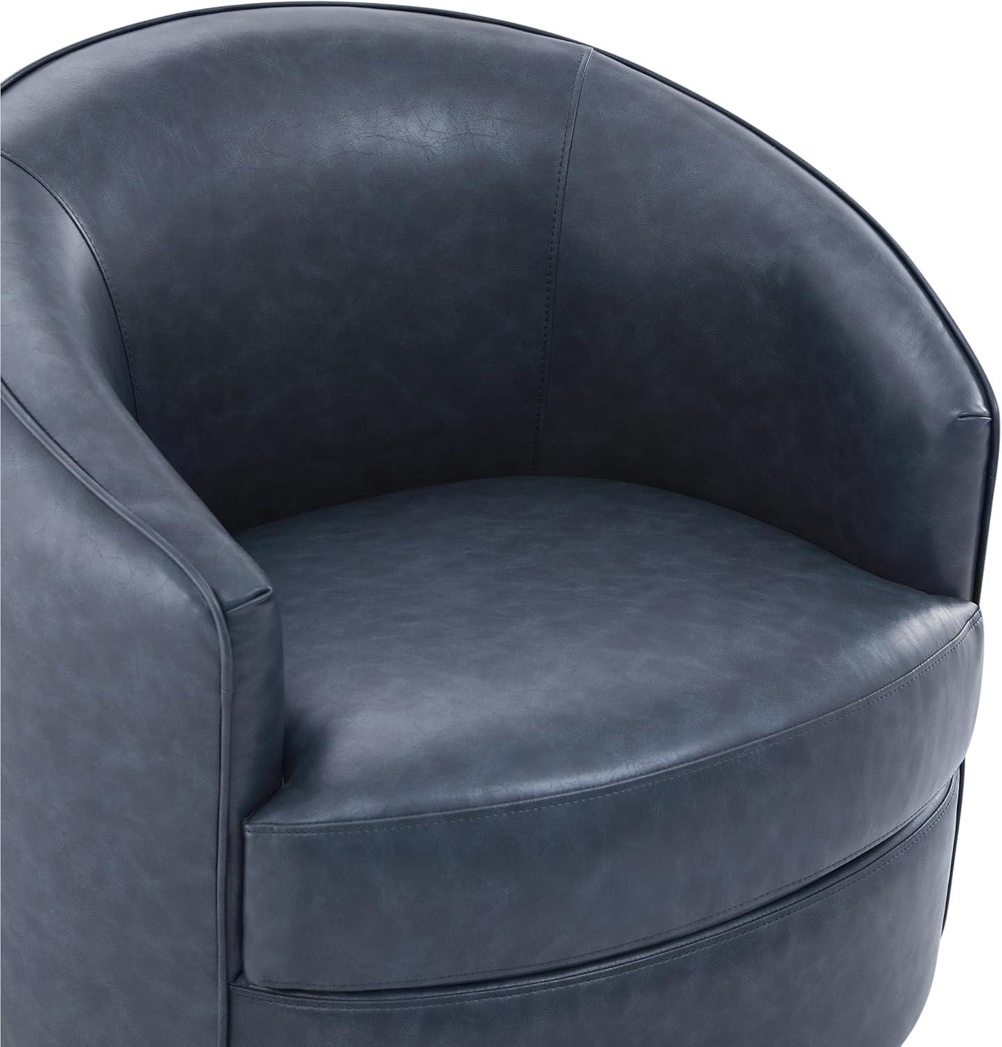 image:imageCHITA Swivel Barrel Chair Modern Comfy FSC Certified Upholstered Accent Chair for Living Room Fully Assembled OatmealBlue