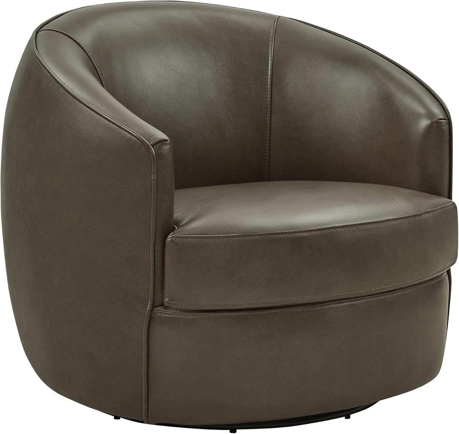 image:imageCHITA Swivel Barrel Chair Modern Comfy FSC Certified Upholstered Accent Chair for Living Room Fully Assembled OatmealMink Brown
